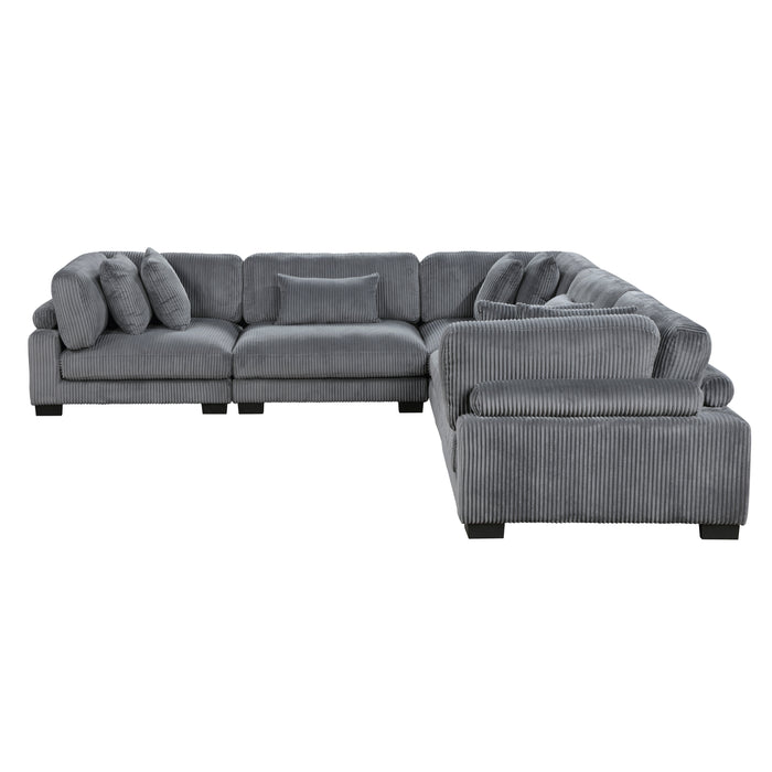 Traverse 5-Piece Modular Sectional in Gray - 8555GY*2AC3CR