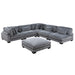 Traverse 6-Piece Modular Sectional with Ottoman in Gray - 8555GY*6OT image