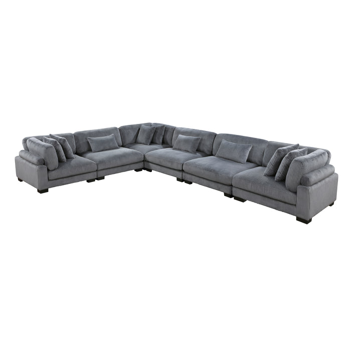 Traverse 6-Piece Modular Sectional in Gray - 8555GY*3CR3AC