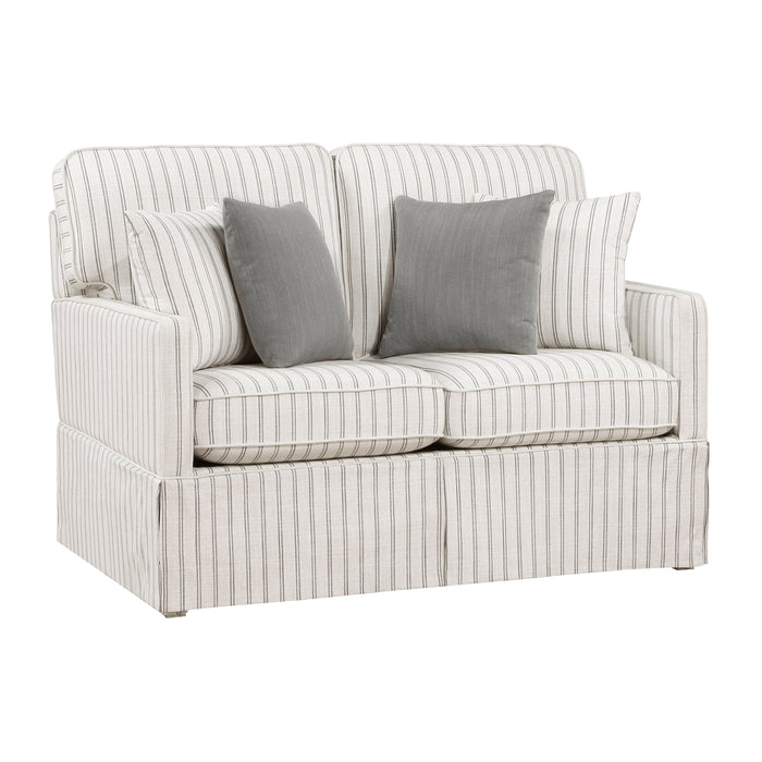 Hampstead Loveseat in Gray/White - 8557-2