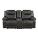 Gainesville Double Reclining Loveseat with Center Console in Brown - 8560PM-2 image