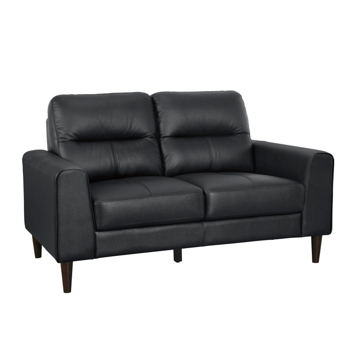 Lewes Loveseat in Black - 8566BLK-2