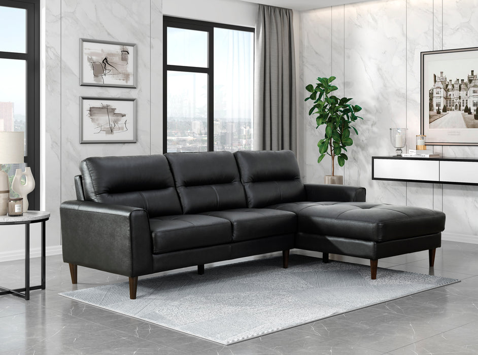 Lewes 2-Piece Sectional with Right Chaise in Black - 8566BLK*SC