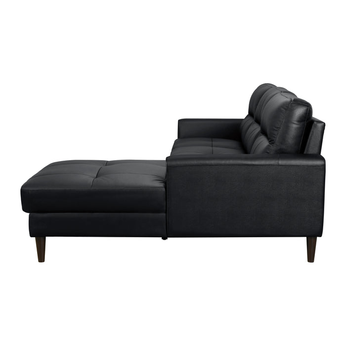 Lewes 2-Piece Sectional with Right Chaise in Black - 8566BLK*SC