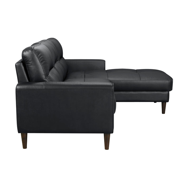 Lewes 2-Piece Sectional with Right Chaise in Black - 8566BLK*SC