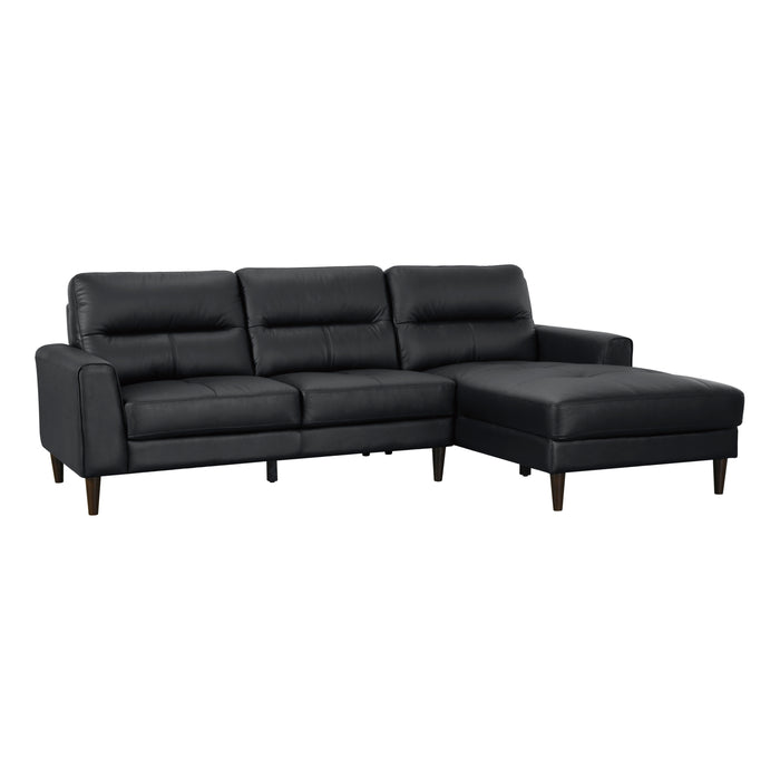 Lewes 2-Piece Sectional with Right Chaise in Black - 8566BLK*SC