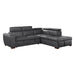 Barre 2-Piece Sectional with Pull-out Bed and Right Chaise with Hidden Storage, Adjustable Headrests in Gray - 8567GY*SC image