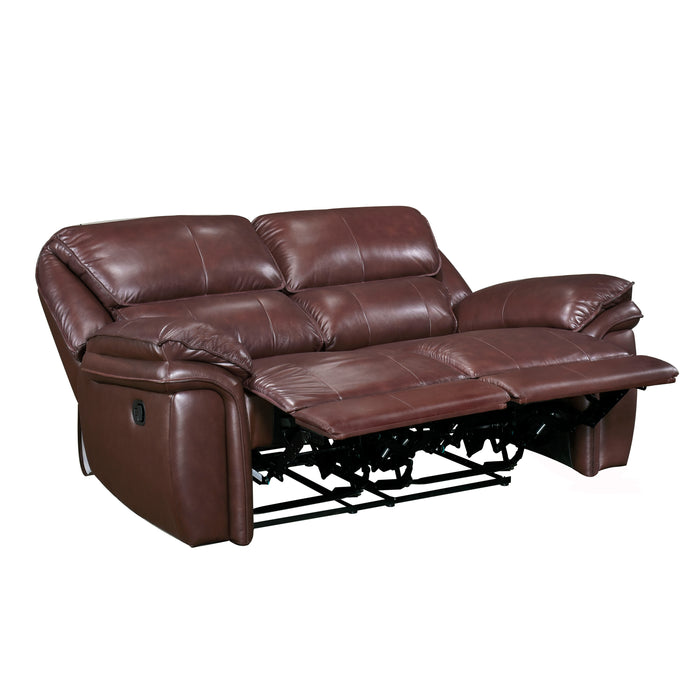 Lyman Double Reclining Loveseat in Brown - 8588BR-2