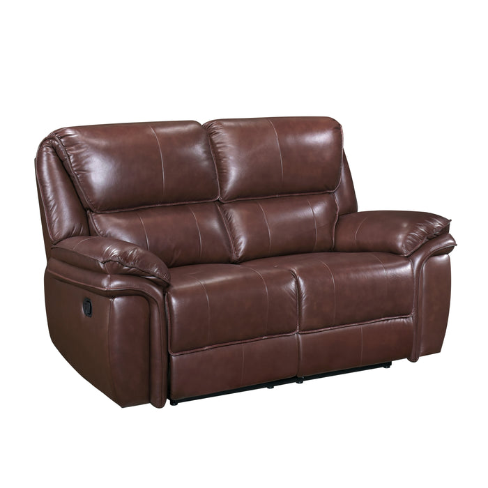 Lyman Double Reclining Loveseat in Brown - 8588BR-2