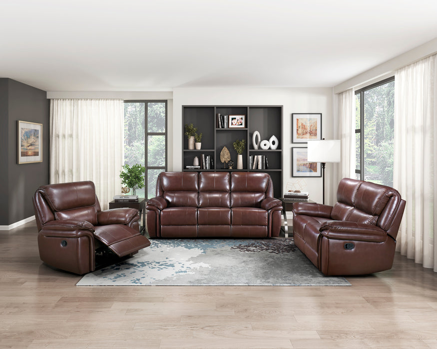 Lyman Double Reclining Loveseat in Brown - 8588BR-2