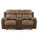 Glendale Double Glider Reclining Loveseat with Center Console in Brown - 8599BR-2 image