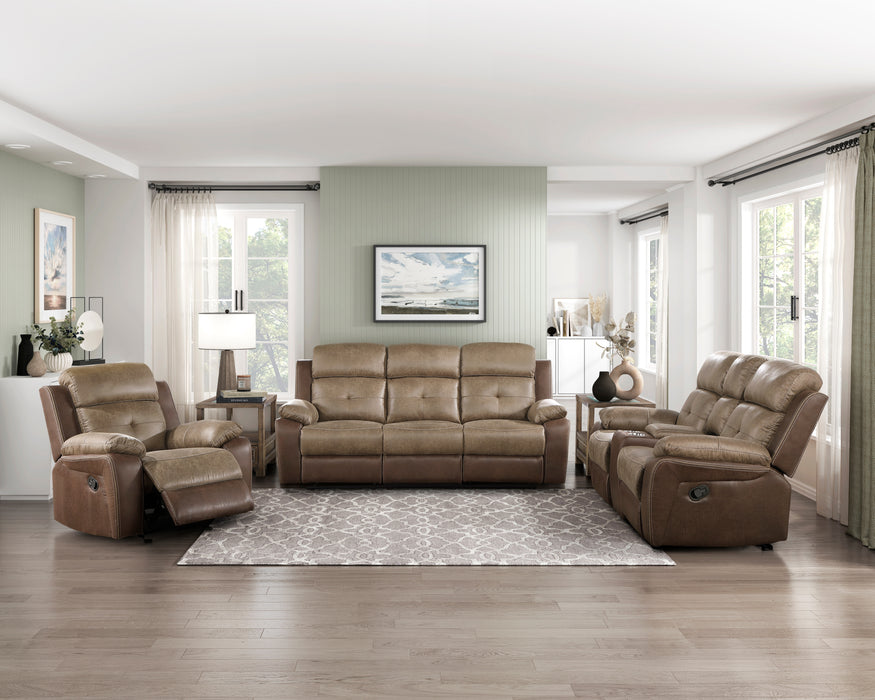 Glendale Double Reclining Sofa in Brown - 8599BR-3