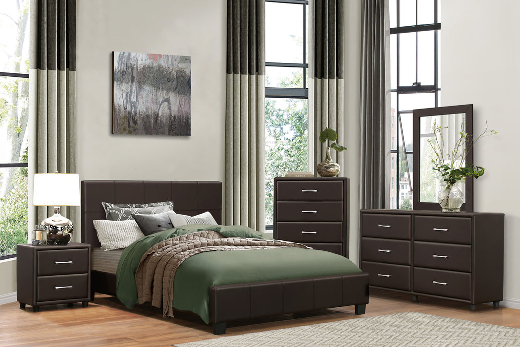 Lorenzi Full Platform Bed in Brown - 2220FDBR-1