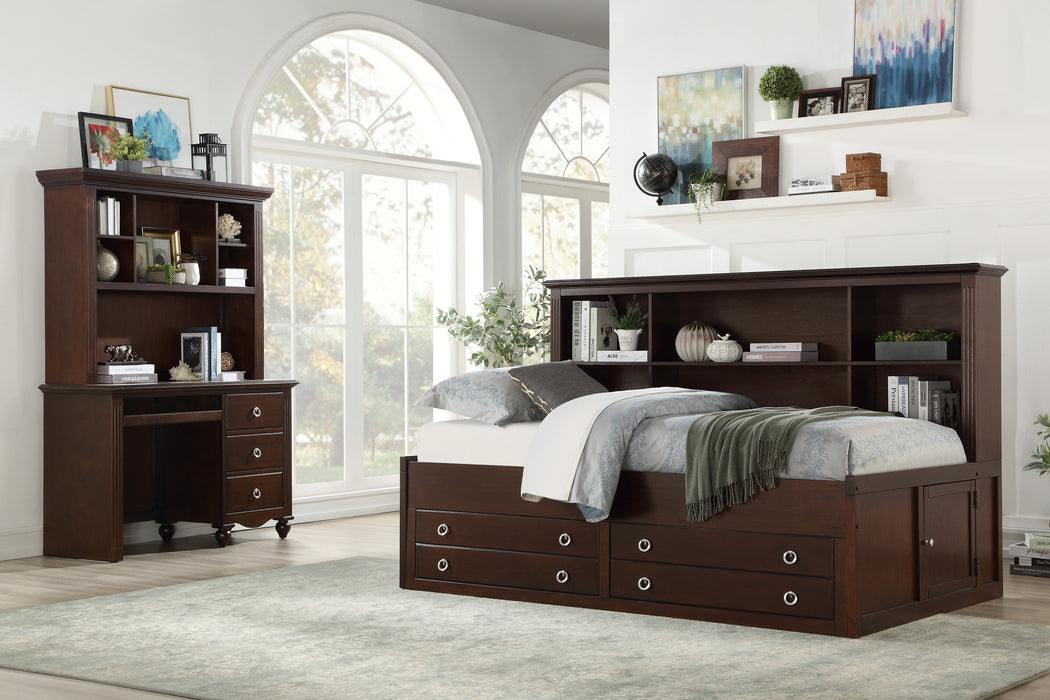 Meghan Full Lounge Storage Bed in Cherry/Espresso - 2058CPRF-1