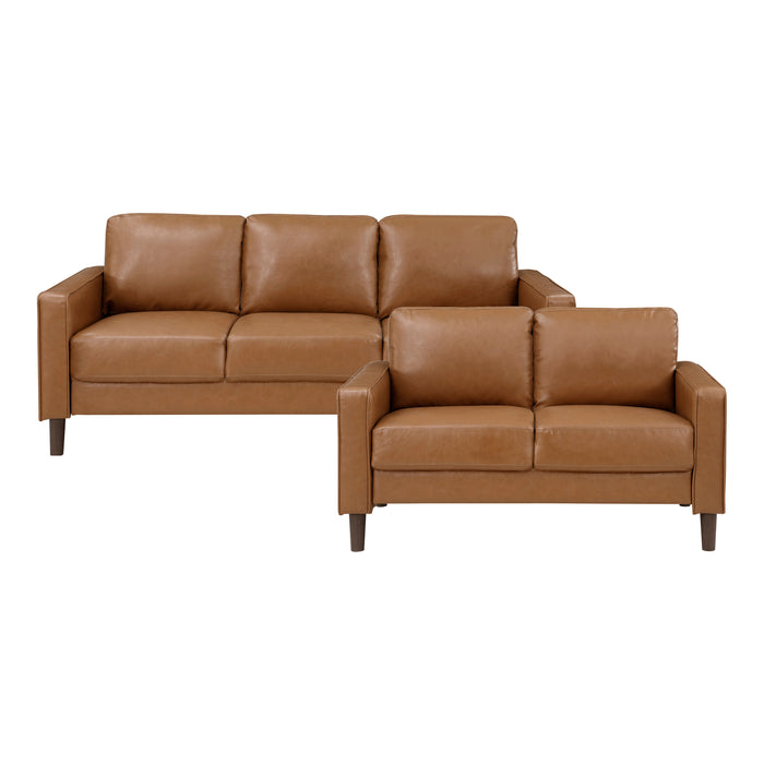 Malcolm 2pc Set: Sofa, Love in Brown - 9203BRW*2 image