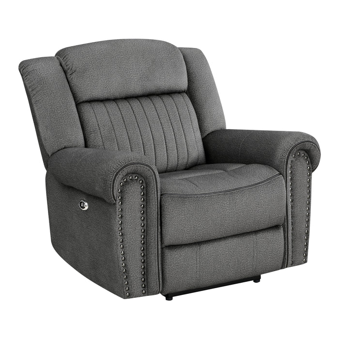 Brennen Power Reclining Chair in Gray - 9204CC-1PW