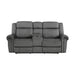 Brennen Power Double Reclining Loveseat with Center Console in Gray - 9204CC-2PW image