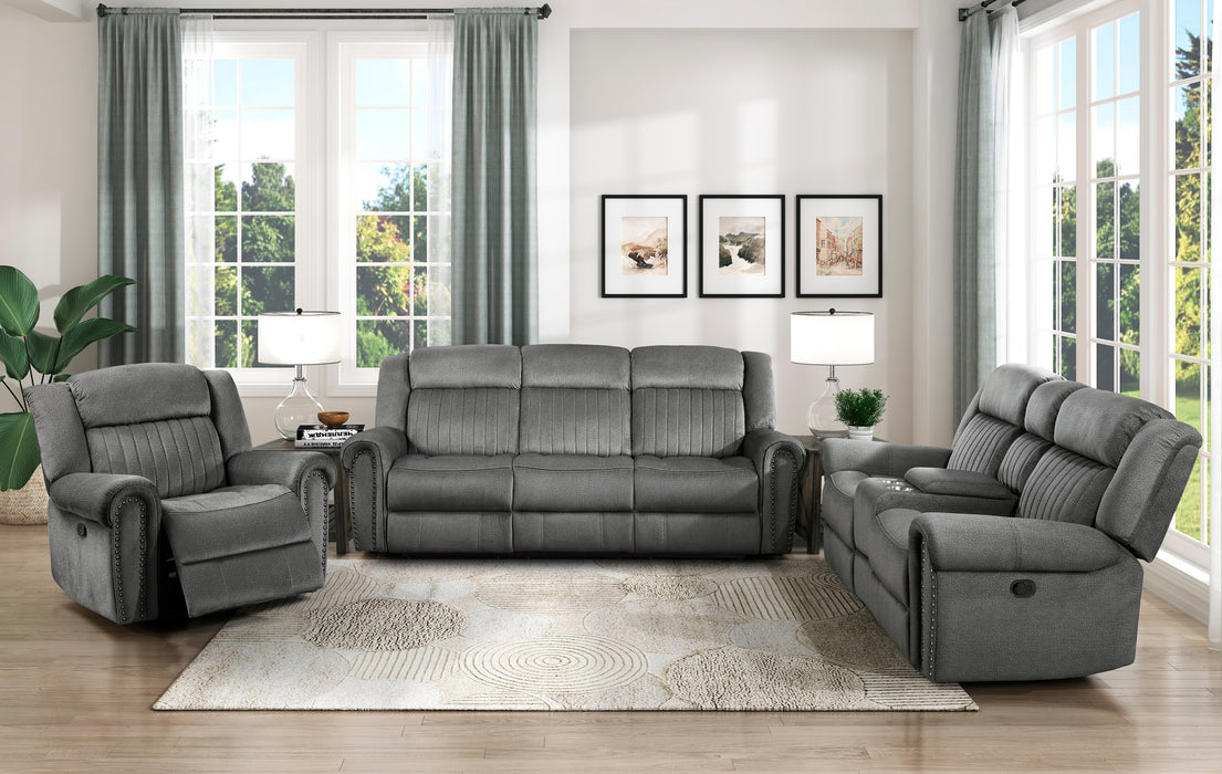 Brennen Double Reclining Sofa in Gray - 9204CC-3