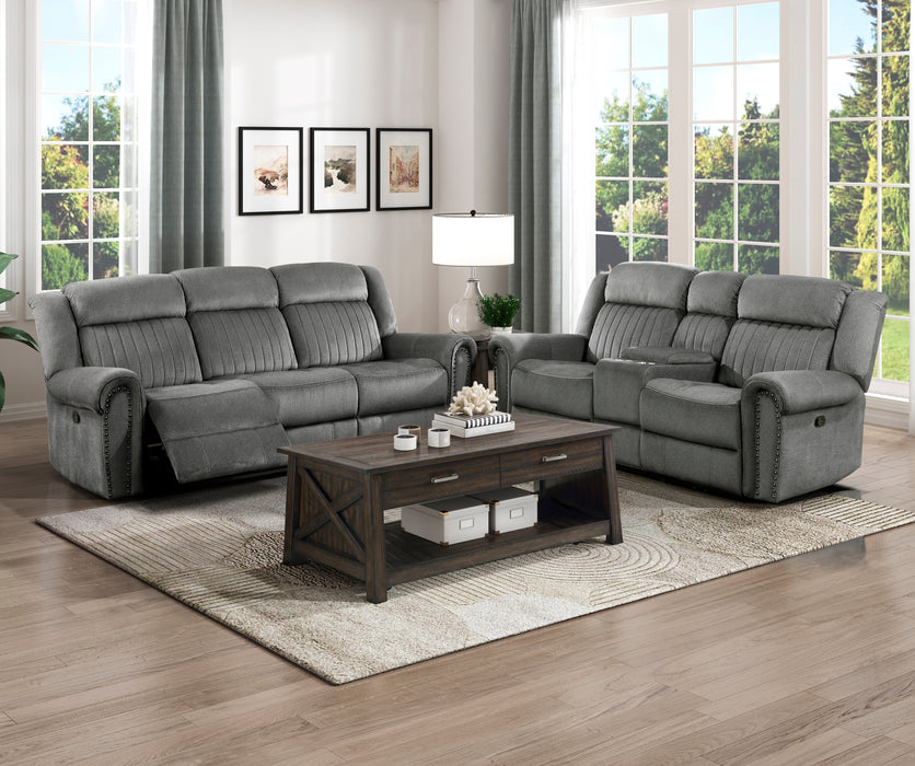 Brennen Double Reclining Sofa in Gray - 9204CC-3