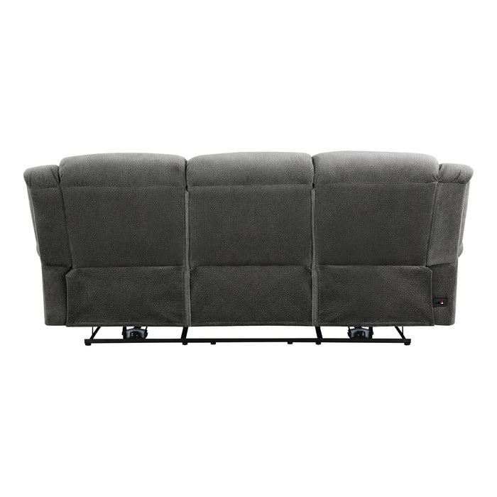 Brennen 2pc Set: Sofa, Love (Power) in Gray - 9204CC*2PW