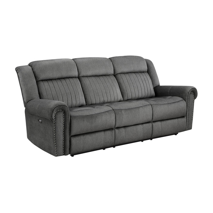 Brennen 2pc Set: Sofa, Love (Power) in Gray - 9204CC*2PW