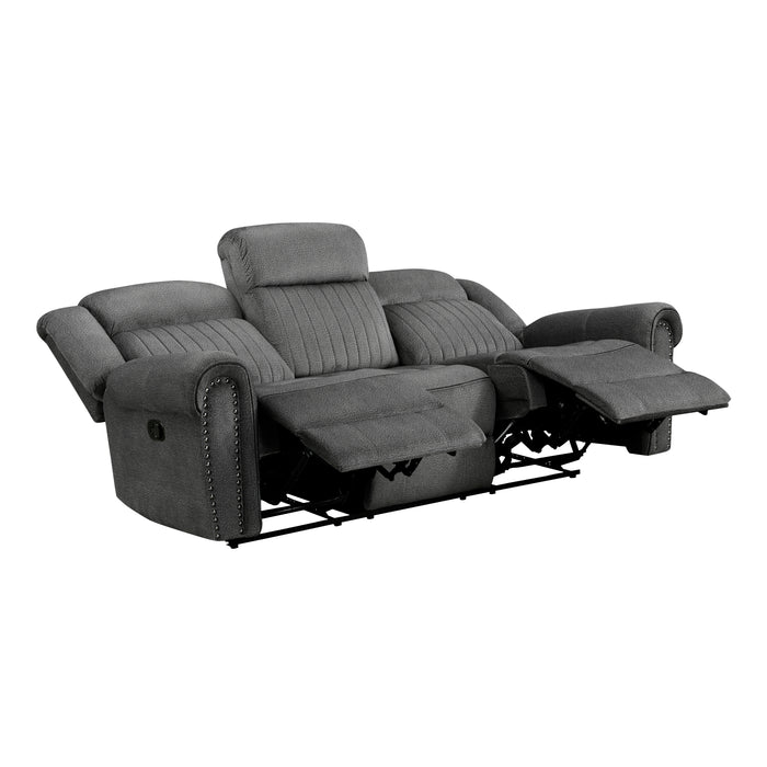 Brennen Double Reclining Sofa in Gray - 9204CC-3