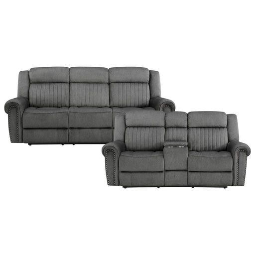 Brennen 2pc Set: Sofa, Love (Power) in Gray - 9204CC*2PW image