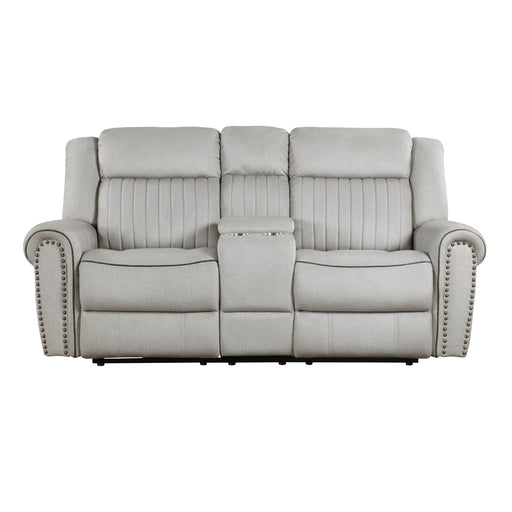 Brennen Power Double Reclining Loveseat with Center Console in Gray - 9204MT-2PW image