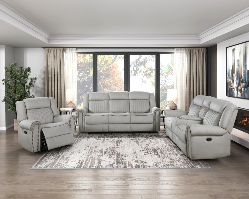 Brennen Double Reclining Sofa in Gray - 9204MT-3