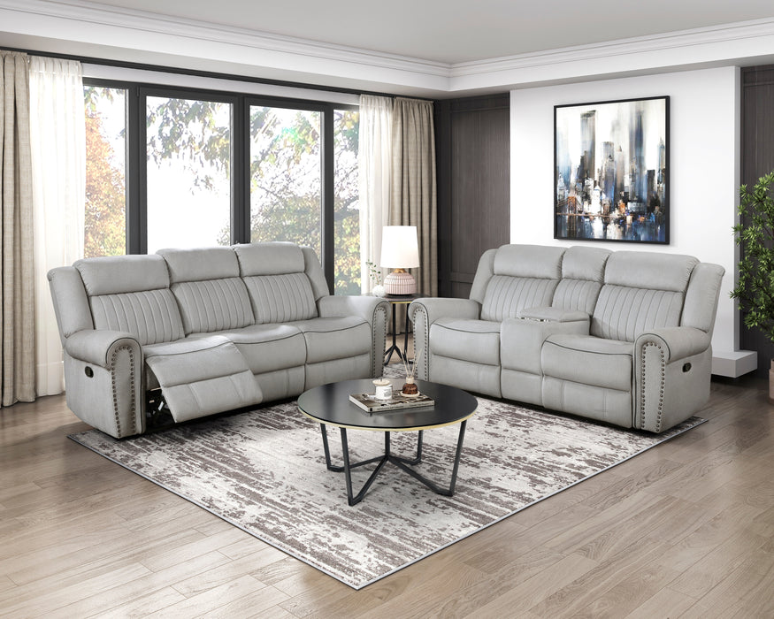 Brennen Double Reclining Sofa in Gray - 9204MT-3