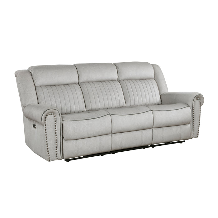 Brennen Power Double Reclining Sofa in Gray - 9204MT-3PW