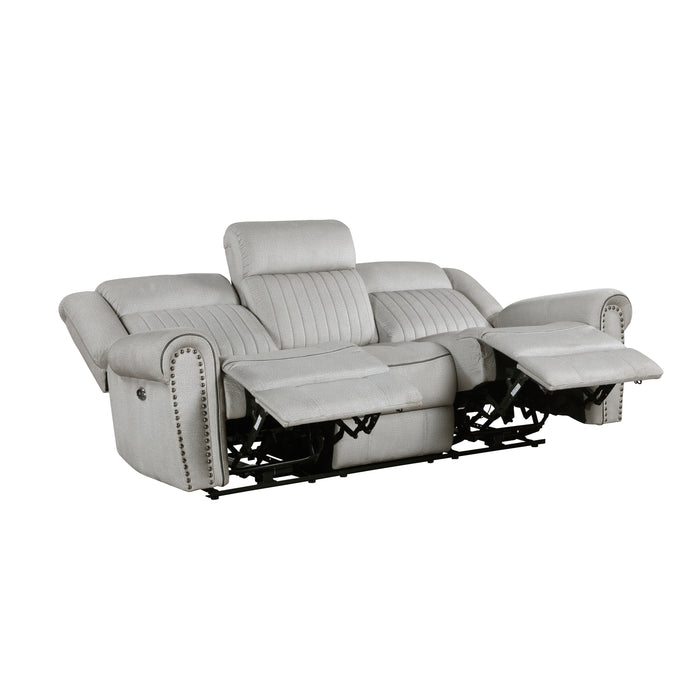 Brennen Power Double Reclining Sofa in Gray - 9204MT-3PW