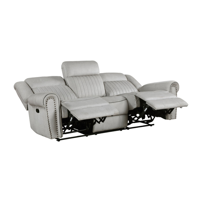 Brennen Double Reclining Sofa in Gray - 9204MT-3