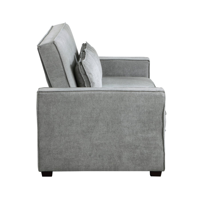 Alta Convertible Studio Sofa with Pull-out Bed in Gray - 9238GY-3CL