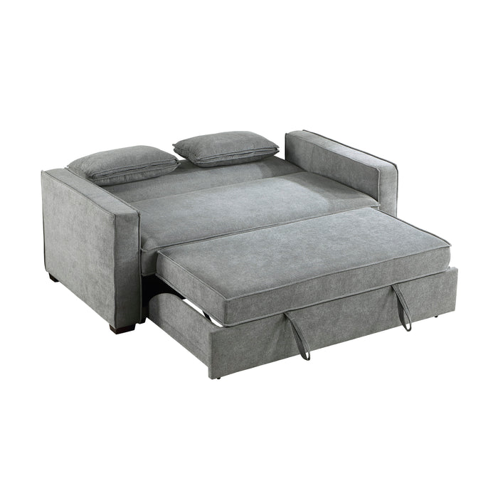 Alta Convertible Studio Sofa with Pull-out Bed in Gray - 9238GY-3CL