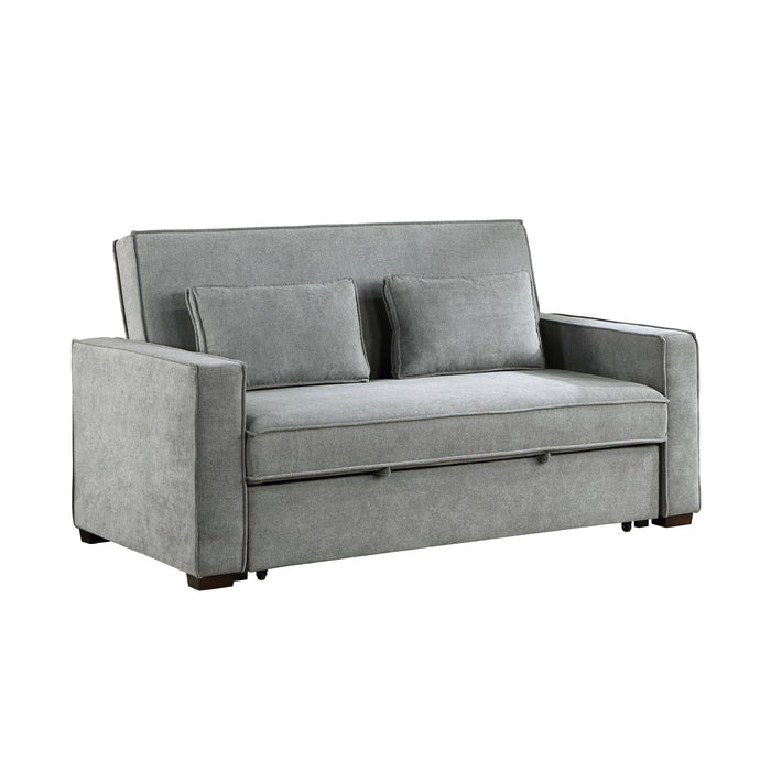 Alta Convertible Studio Sofa with Pull-out Bed in Gray - 9238GY-3CL