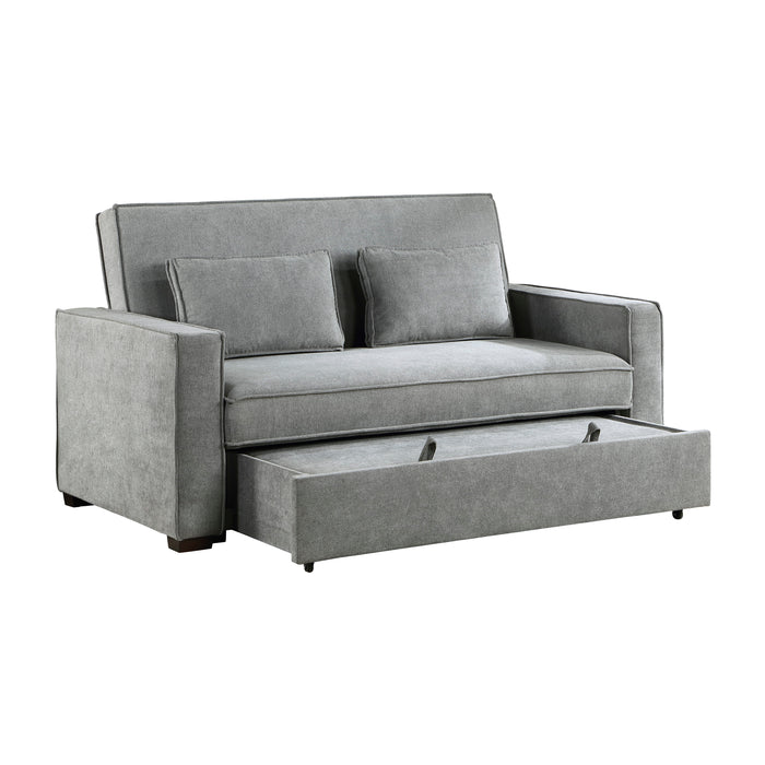 Alta Convertible Studio Sofa with Pull-out Bed in Gray - 9238GY-3CL