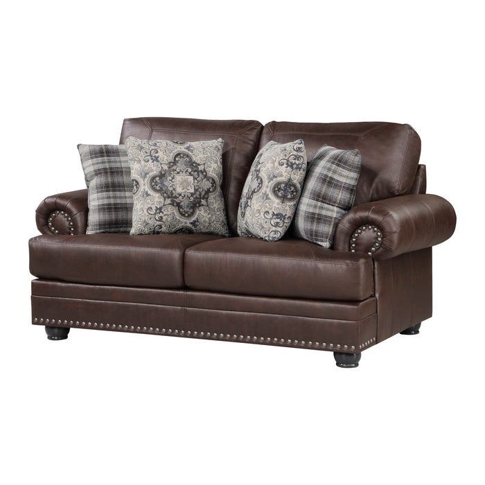 Franklin 2pc Set: Sofa, Love in Brown - 9260DB*2