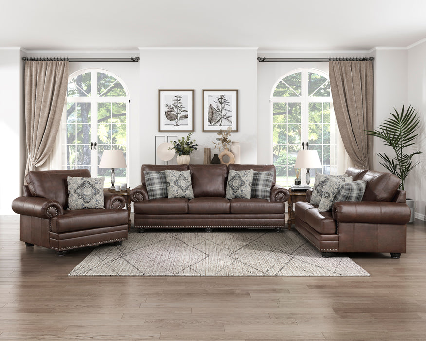 Franklin Loveseat in Brown - 9260DB-2