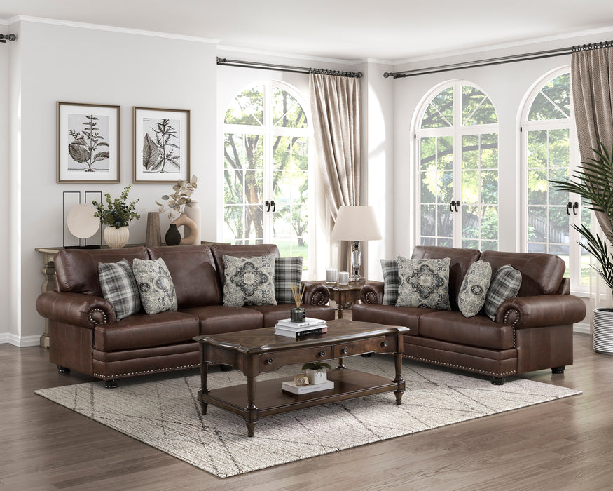 Franklin Loveseat in Brown - 9260DB-2