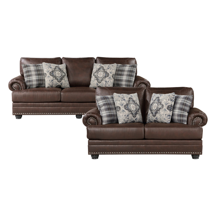 Franklin 2pc Set: Sofa, Love in Brown - 9260DB*2 image