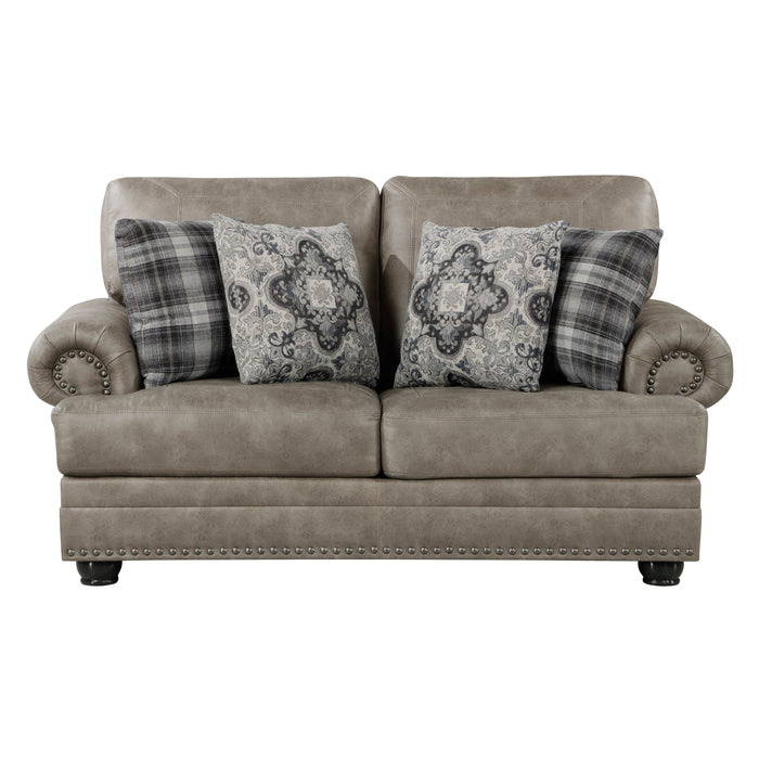 Franklin 2pc Set: Sofa, Love in Brown - 9260MS*2