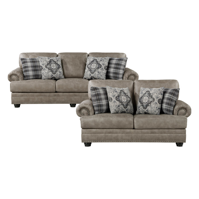 Franklin 2pc Set: Sofa, Love in Brown - 9260MS*2 image