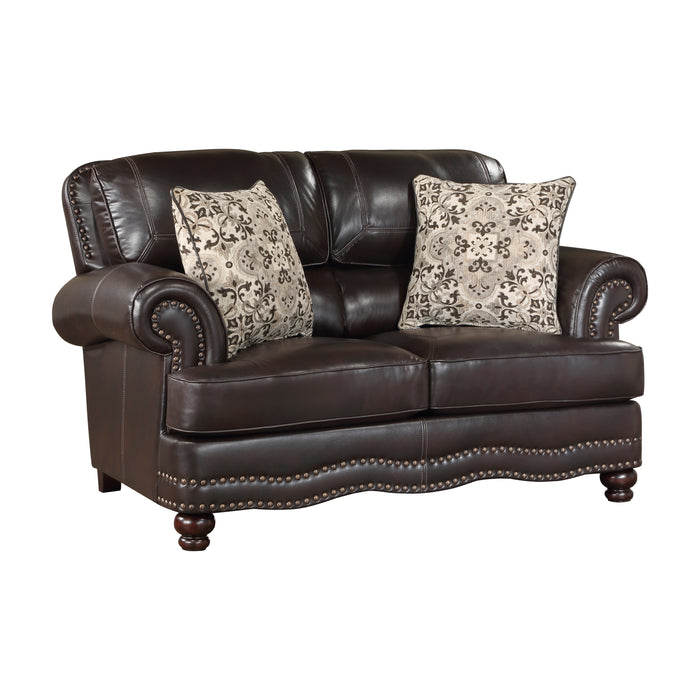 Milford 2pc Set: Sofa, Love in Brown - 9268BRW*2