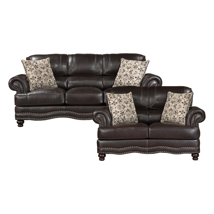 Milford 2pc Set: Sofa, Love in Brown - 9268BRW*2 image