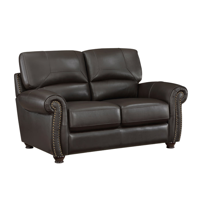 Foxborough 2pc Set: Sofa, Love in Brown - 9269DB*2