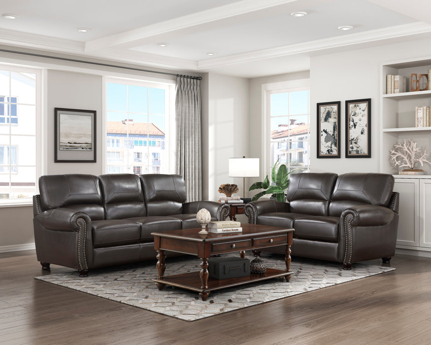 Foxborough Loveseat in Brown - 9269DB-2