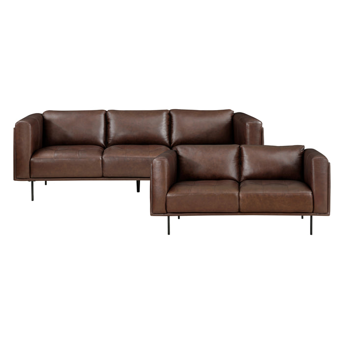 Soren 2pc Set: Sofa, Love in Brown - 9280BR*2 image