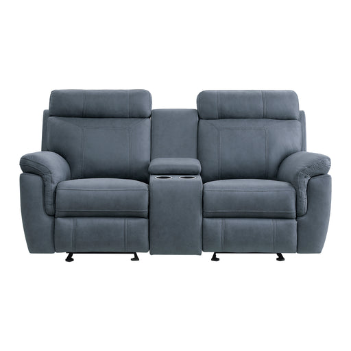 Clifton Double Glider Reclining Loveseat with Center Console in Blue - 9301BUE-2 image