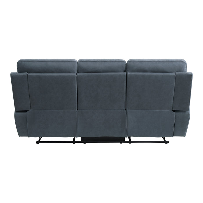 Clifton Double Reclining Sofa with Center Drop-Down Cup Holders in Blue - 9301BUE-3